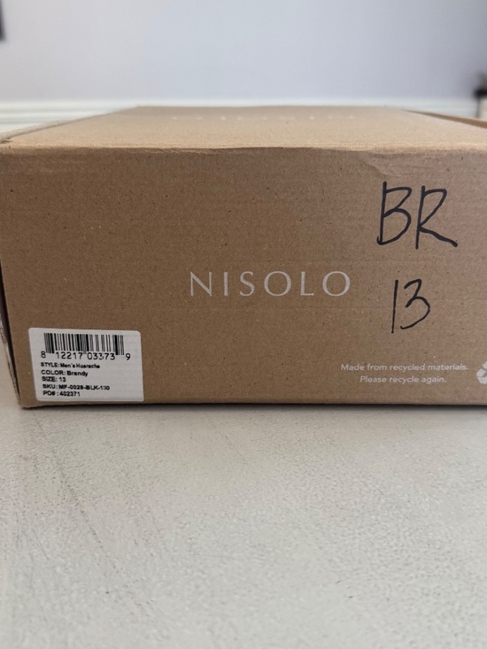 Nisolo Men\'s Huarache Sandal in Brandy Closed Toe Leather Slip-On Sz 13 NIB main image 8
